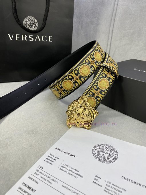 Width 4.0cm Versace This Palazzo belt is made of cowhide fabric and adorned with Le Pop Clas usozdtnp - Image 7