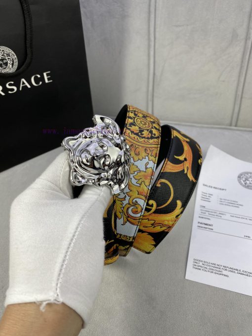 Width 4.0cm Versace This Palazzo belt is made of cowhide fabric and adorned with Le Pop Clas 3u43pexy - Image 9