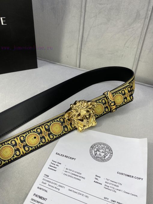 Width 4.0cm Versace This Palazzo belt is made of cowhide fabric and adorned with Le Pop Clas usozdtnp - Image 8
