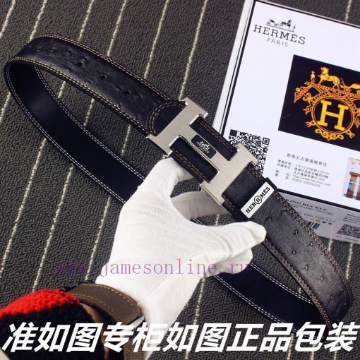 Hermes Her.. Mes ️ Ostrich patternIdentify and receive a punch as a giftMaterial: 100% head 30hj00gv - Image 6