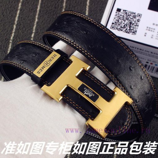Hermes Her.. Mes ️ Ostrich patternIdentify and receive a punch as a giftMaterial: 100% head 30hj00gv - Image 7