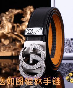 Belt Gucci Gucci automatic buckleBelt with 24k diamond studded 100% head layer cowhide, ensu hhuc87xb