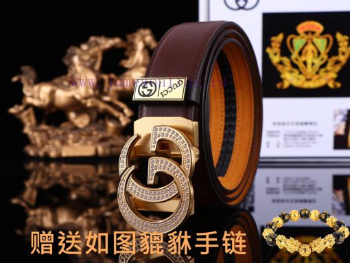 Belt Gucci Gucci automatic buckleBelt with 24k diamond studded 100% head layer cowhide, ensu 57eo4jv6 - Image 2