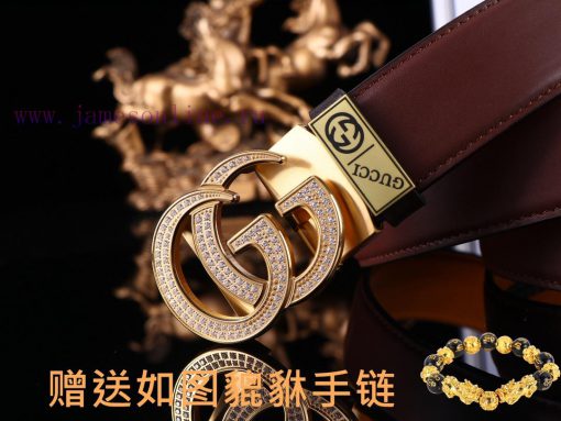 Belt Gucci Gucci automatic buckleBelt with 24k diamond studded 100% head layer cowhide, ensu 57eo4jv6 - Image 8