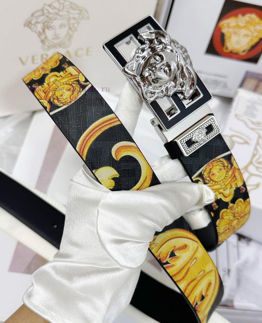Belt Versace Versace Top Remakes-The waistband is made of 100% imported original cowhide, en i4m28m21 - Image 4