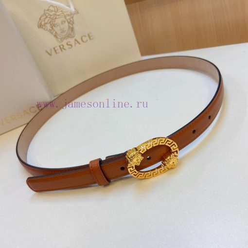 Versace Versace 2.0cm thin waistband made of original soft leather with a signature 3D buckl exwi1lpv - Image 2