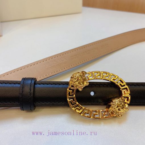 Versace Versace 2.0cm thin waistband made of original soft leather with a signature 3D buckl iljrfdvy - Image 3