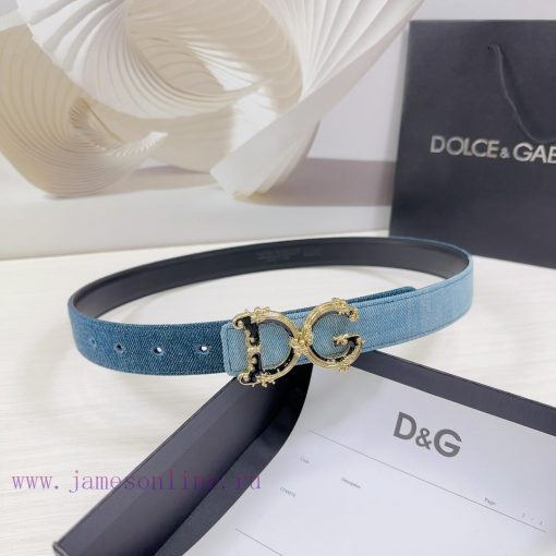 3.0cm D&G Dolce&Gabbana waist belt, made of special denim fabric paired with top layer cowhi e8k6k5to - Image 2