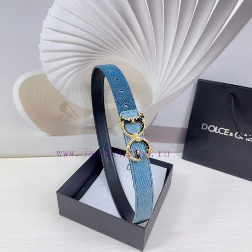 3.0cm D&G Dolce&Gabbana waist belt, made of special denim fabric paired with top layer cowhi e8k6k5to - Image 3