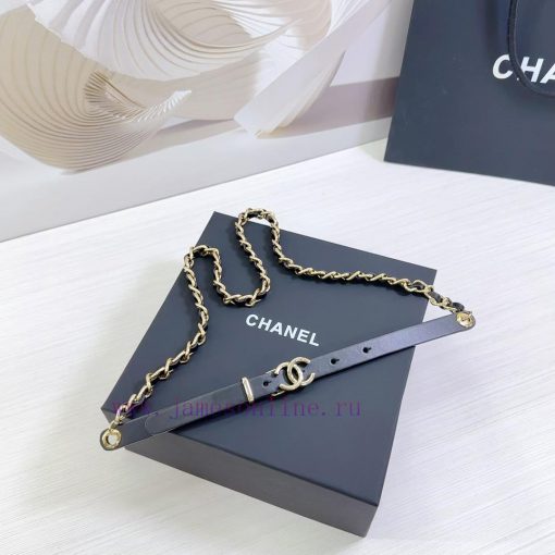 Chanel 1.5cm chain style Chanel belt, double-sided top layer cowhide material, length. 758.8 5uv83n09 - Image 5