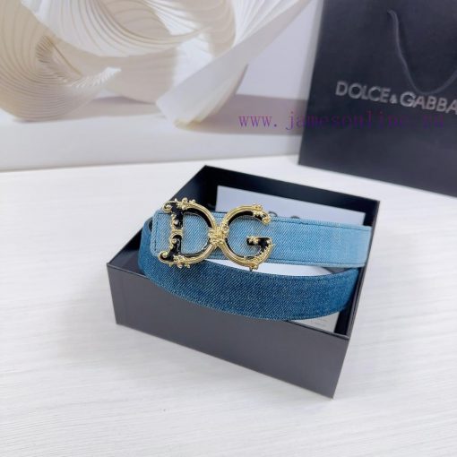 3.0cm D&G Dolce&Gabbana waist belt, made of special denim fabric paired with top layer cowhi e8k6k5to - Image 5
