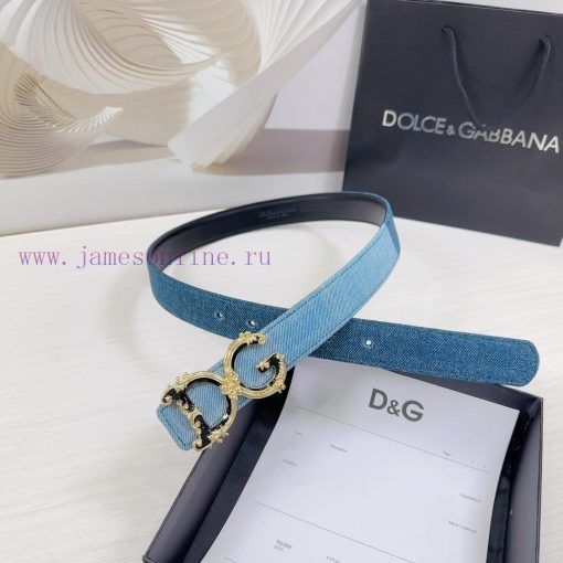 3.0cm D&G Dolce&Gabbana waist belt, made of special denim fabric paired with top layer cowhi e8k6k5to - Image 6