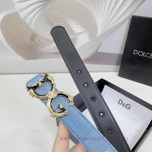3.0cm D&G Dolce&Gabbana waist belt, made of special denim fabric paired with top layer cowhi e8k6k5to - Image 8