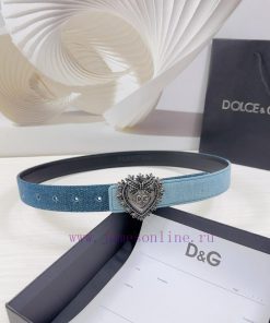 3.0cm D&G Dolce&Gabbana waist belt, made of special denim fabric paired with top layer cowhi 5cddrpi3