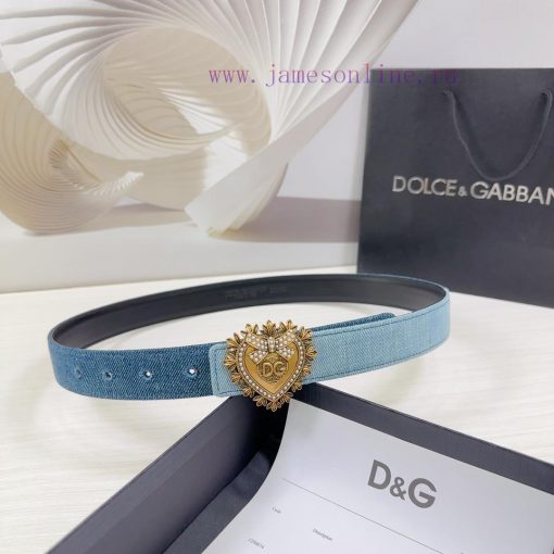 3.0cm D&G Dolce&Gabbana waist belt, made of special denim fabric paired with top layer cowhi hq6pyat1 - Image 2