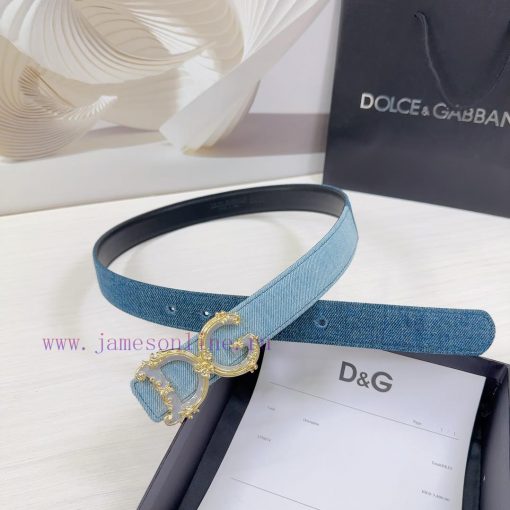 3.0cm D&G Dolce&Gabbana waist belt, made of special denim fabric paired with top layer cowhi qx63kmkh - Image 6