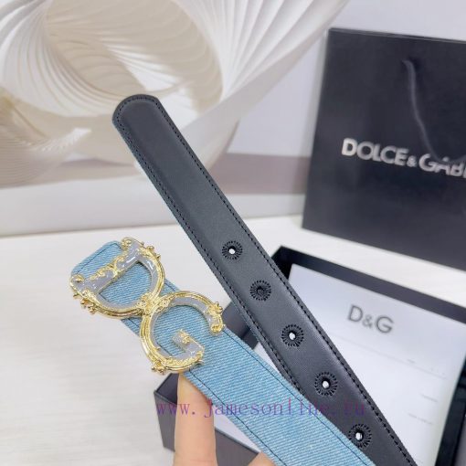 3.0cm D&G Dolce&Gabbana waist belt, made of special denim fabric paired with top layer cowhi qx63kmkh - Image 8
