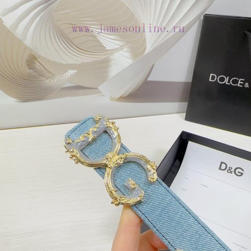3.0cm D&G Dolce&Gabbana waist belt, made of special denim fabric paired with top layer cowhi qx63kmkh - Image 9
