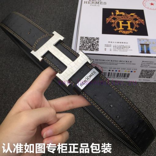 Hermes Hermes ostrich patternGrade: Italian imported 100% top layer cowhide, Hermes. Herm è bpnjhpgb - Image 5