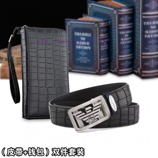 Belt and wallet two-piece setWooden box with accompanying picturesArmani Belt and Wallet Set 5vrrb5yr - Image 3