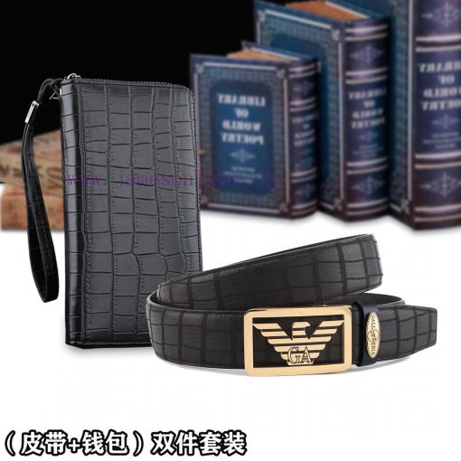 Belt and wallet two-piece setWooden box with accompanying picturesArmani Belt and Wallet Set 5vrrb5yr - Image 6