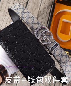 Gucci. Gucci two-piece setWooden box, belt+wallet, two-piece setGrade: Italian imported 100% jetfhw5s