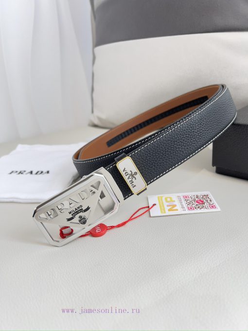 Prada. Prada Belt Automatic BeltAutomatic belt, classic pure steel material automatic buckle f180xeza - Image 3