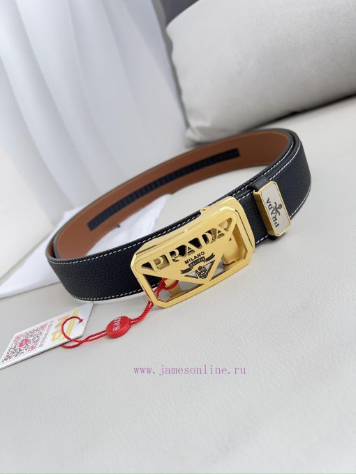 Prada. Prada Belt Automatic BeltAutomatic belt, classic pure steel material automatic buckle f180xeza - Image 4