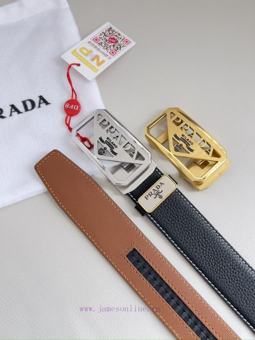 Prada. Prada Belt Automatic BeltAutomatic belt, classic pure steel material automatic buckle f180xeza - Image 10