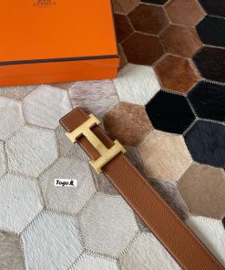 Hermes Classic Men's Belt Togo Leather with Stainless Steel Weld Buckle 38mm, Combining Prac 77styfmb