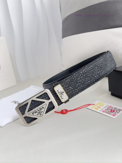 Prada PRADA ️ Belt and beltBuckle, classic pure steel material buckle, top layer cowhide, ph fc49szql