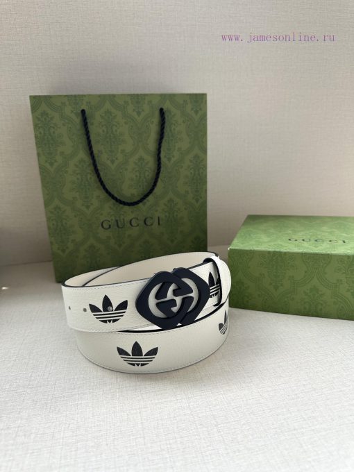 As one of the adidas x Gucci collaboration series, the 4.0cm GUCCI leather belt is adorned w h55n42t2 - Image 11