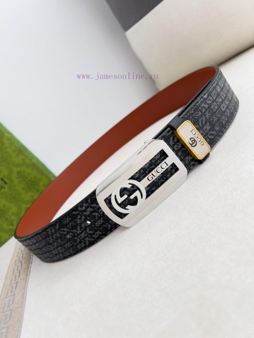 Gucci Gucci Belt ️ BeltHanging buckle, pure steel material buckle head, top layer cowhide, p qej6v1hu - Image 7