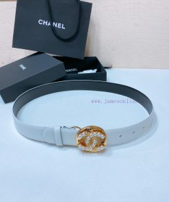 Chanel 24c rhinestone pearl logo buckle brass metal imported sheepskin plain weave with logo rehp5bxk