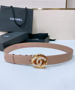 Chanel 24c rhinestone pearl logo buckle brass metal imported sheepskin plain weave with logo l7ra0waw