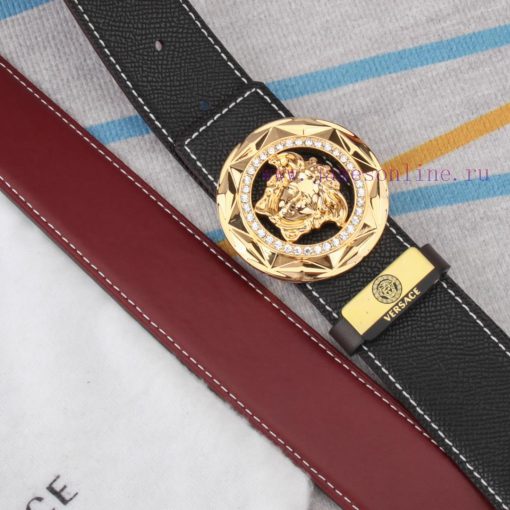 Belt belt Versace cowhide beltMen's belt material: 100% head layer cowhide belt, guaranteed 0islodjm - Image 5