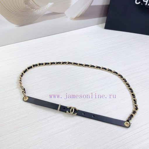 Chanel 1.5cm chain style Chanel belt, double-sided top layer cowhide material, length. 758.8 a232mslz - Image 2