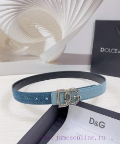 3.0cm D&G Dolce&Gabbana waist belt, made of special denim fabric paired with top layer cowhi fshyyefl