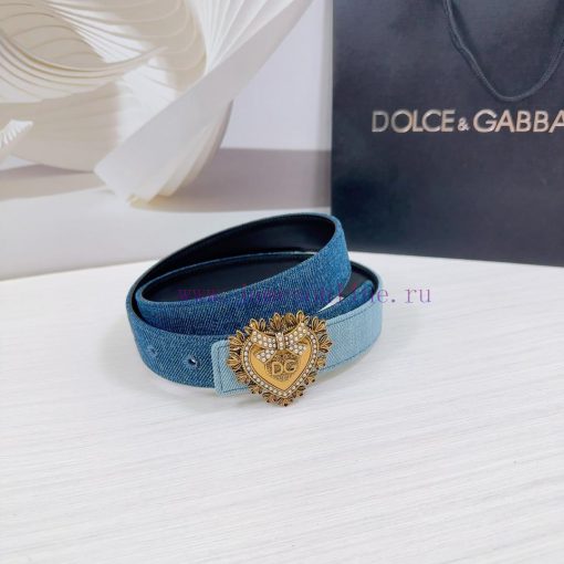 3.0cm D&G Dolce&Gabbana waist belt, made of special denim fabric paired with top layer cowhi fp1xb3de - Image 4