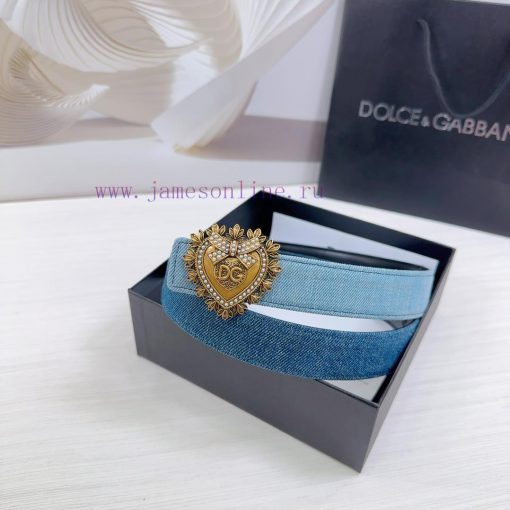 3.0cm D&G Dolce&Gabbana waist belt, made of special denim fabric paired with top layer cowhi fp1xb3de - Image 7