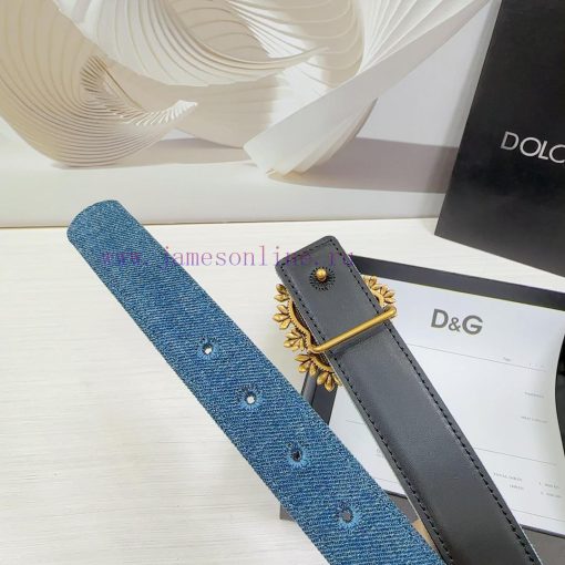 3.0cm D&G Dolce&Gabbana waist belt, made of special denim fabric paired with top layer cowhi fp1xb3de - Image 9