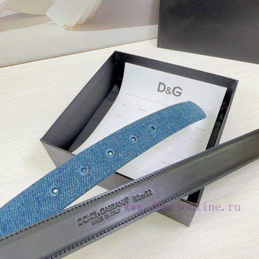 3.0cm D&G Dolce&Gabbana waist belt, made of special denim fabric paired with top layer cowhi fp1xb3de - Image 10