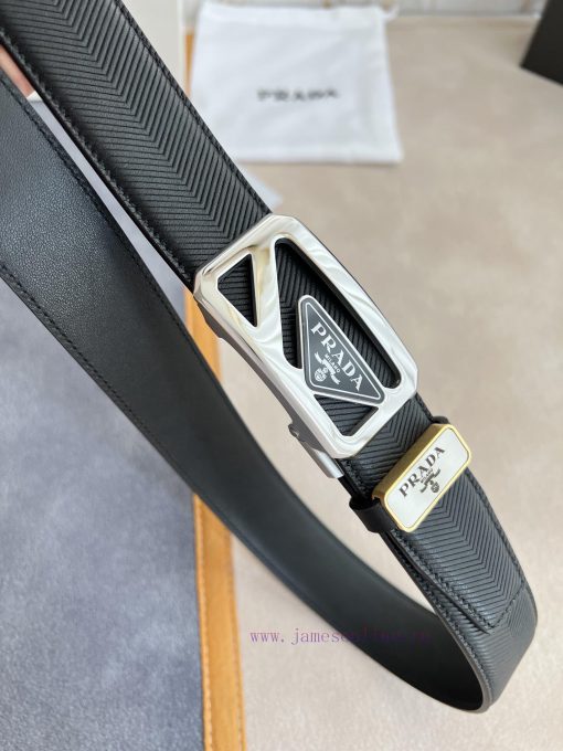 Prada PRADA Belt Automatic BeltAutomatic belt, classic acrylic pure steel material automatic q7lt8u7x - Image 5
