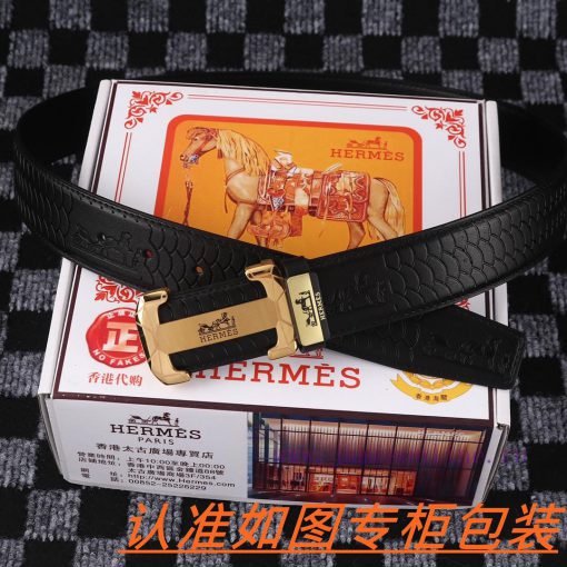 Men's belt HermesMen's leather belt is made of 100% head layer cowhide, ensuring that the 24 o2lcuskj - Image 5