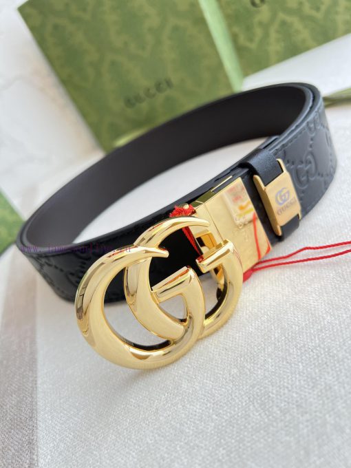 Gucci Gucci Belt ️ BeltHanging buckle, pure copper material buckle head, top layer cowhide, 4pdkchf1 - Image 4