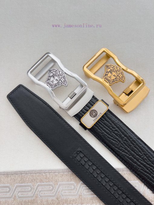 Versace Versace. ️ Belt and belt automatic beltAutomatic belt, classic head buckle made of p elik7n1i - Image 10
