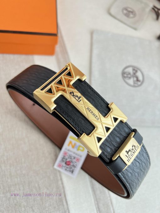 Hermes Hermes waist beltHanging buckle, classic pure steel material buckle head, double-side 6y5mybef - Image 3