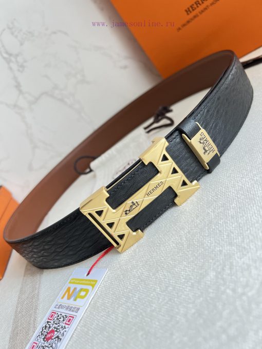 Hermes Hermes waist beltHanging buckle, classic pure steel material buckle head, double-side 6y5mybef - Image 4