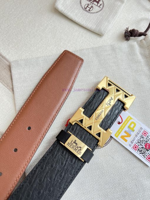 Hermes Hermes waist beltHanging buckle, classic pure steel material buckle head, double-side 6y5mybef - Image 7