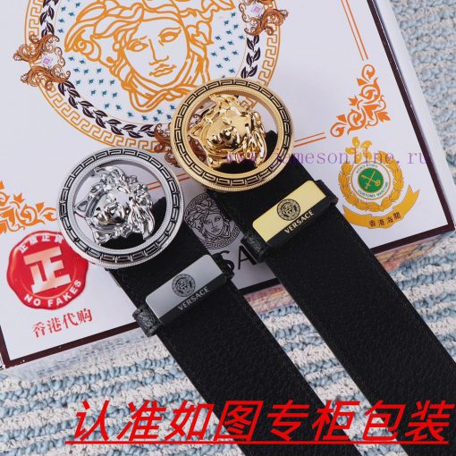 Men's belt VersaceMen's leather belt is made of 100% head layer cowhide, ensuring that the 2 1fym1szf
